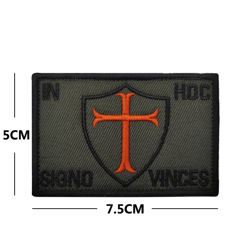 Parche bordado Templarios cruzadas – gancho y bucle para ropa - imagen 2