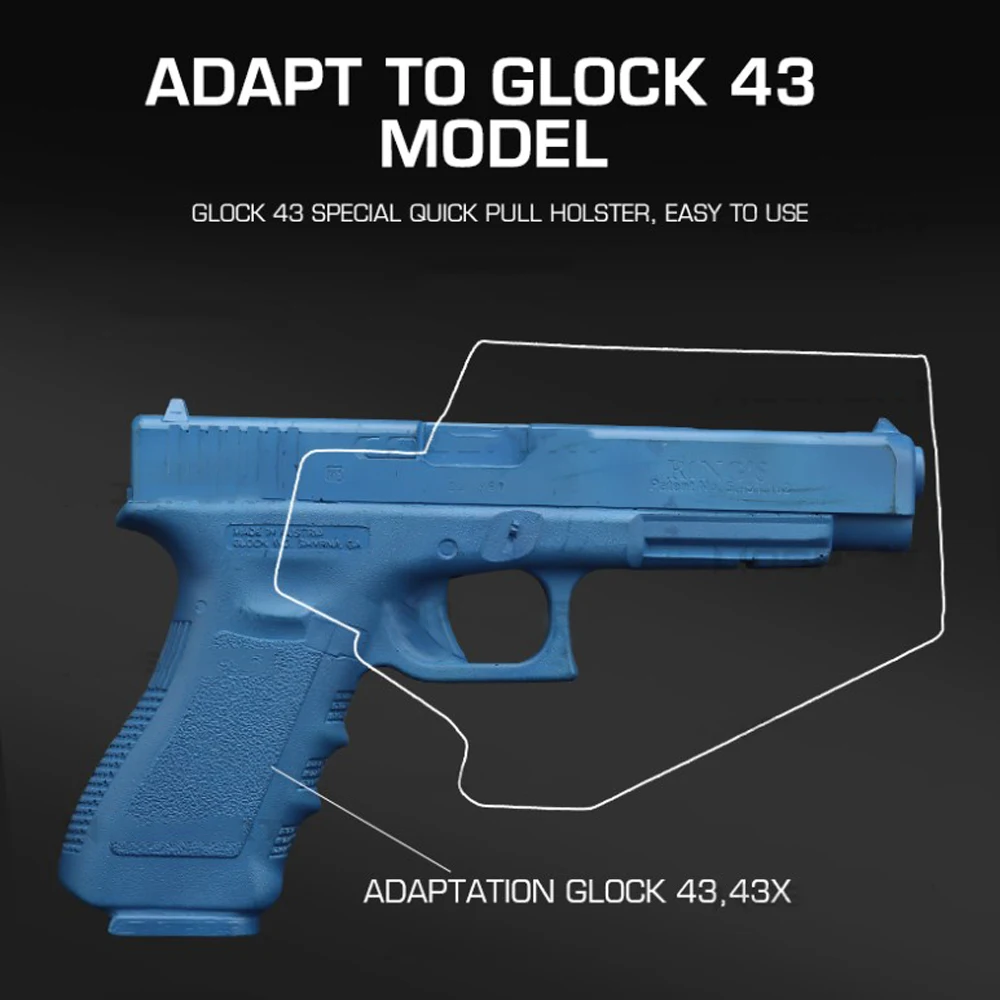 Kydex-funda de pistola táctica ligera, manga de tracción rápida para Glock 43/43X, accesorios de caza y Paintball Airsoft - imagen 3