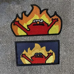 Parche Velcro bordado Elmo - insignia de moral meme para mochila