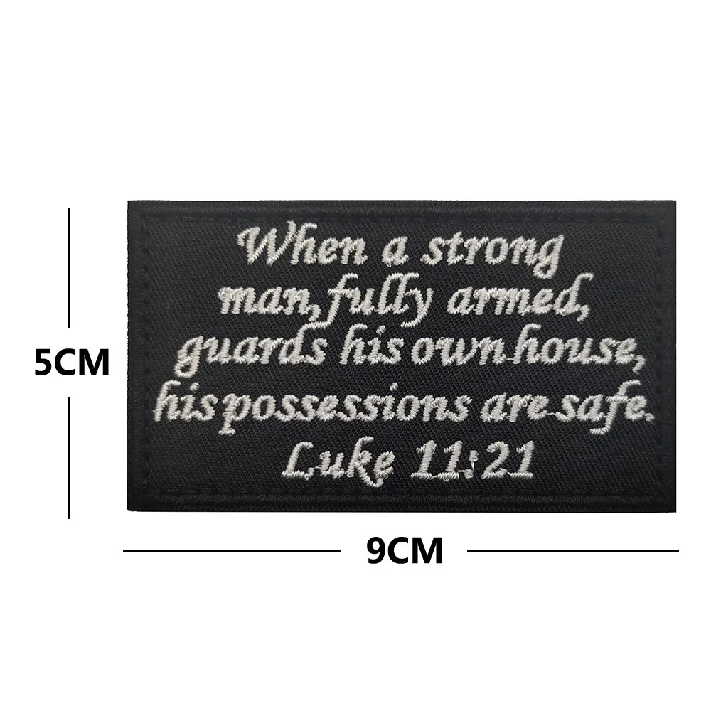 Parche de la Biblia, emblema táctico militar, parches bordados decorativos en Dios, pegatinas de rayas con apliques, gancho, Chevron - imagen 2