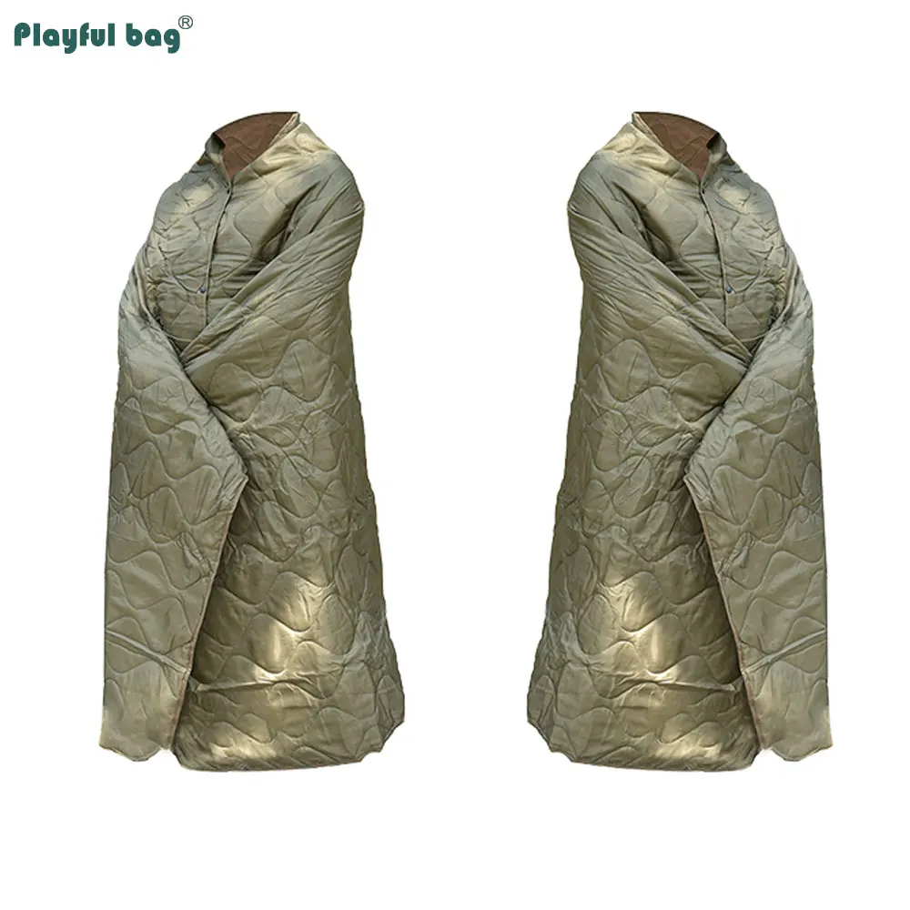 Colcha de camuflaje para acampar, manta multifuncional para Picnic, Poncho a prueba de viento para exteriores, colcha impermeable para siesta, mantiene el calor NA81 - imagen 2