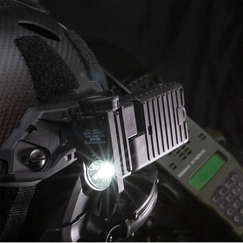 Luz táctica manos libres FMA, luz de supervivencia para montaje en casco, ajustable de varios niveles con estroboscópico IR y señales RGB TB1500 - imagen 4