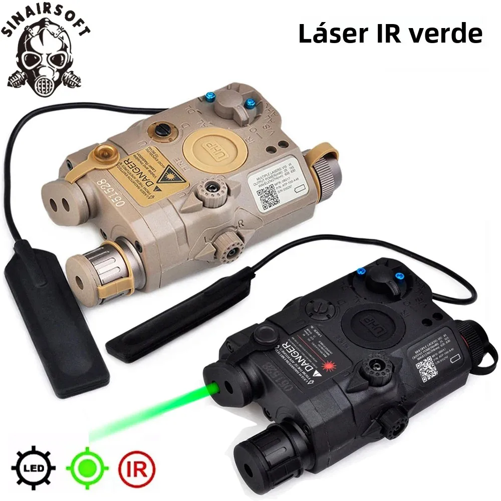 SINAIRSOFT táctico AN PEQ-15 PEQ15 LA5C verde láser LED luz blanca IR lente iluminador linterna antorcha