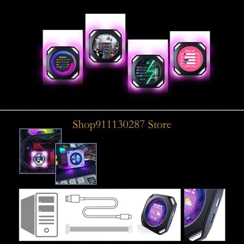 Pantalla redonda J1HC IPS, monitores PC, pantalla 2,1 pulgadas, sistemas Real, fuente alimentación USB