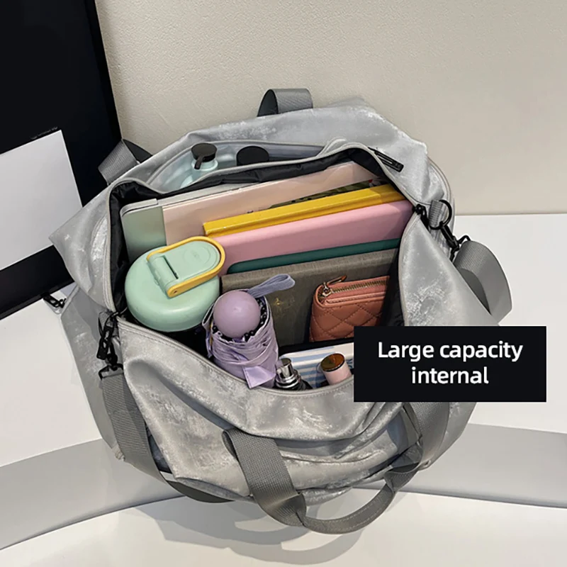 Bolsa de lona deportiva, bolsas de Yoga para gimnasio, húmedo y seco, con paquete de zapatos, para acampar al aire libre, senderismo, escalada, equipaje de mano para natación - imagen 4