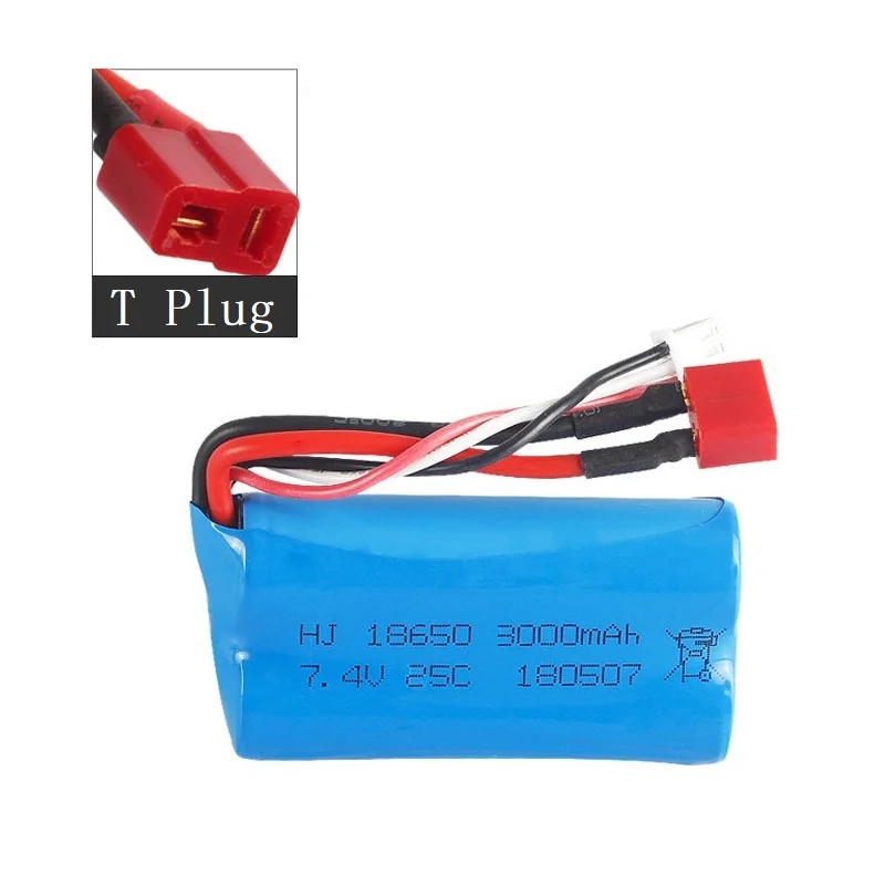 Batería Lipo de 7,4 V, 3000mAh, 18650 para Wltoys 10428 /12428/12423 RC, piezas de coche, 2s, 7,4 v, para Wltoys 144001, A959-B, Q46 - imagen 2