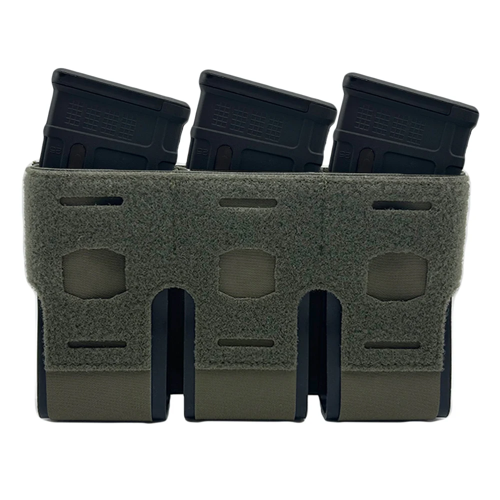 Bolsa de revista táctica de corte láser Triple 5,56, inserto de revista incorporado, accesorios de chaleco MOLLE, equipo de chaleco Airsoft de caza