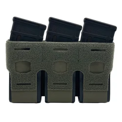 Bolsa de revista táctica de corte láser Triple 5,56, inserto de revista incorporado, accesorios de chaleco MOLLE, equipo de chaleco Airsoft de caza