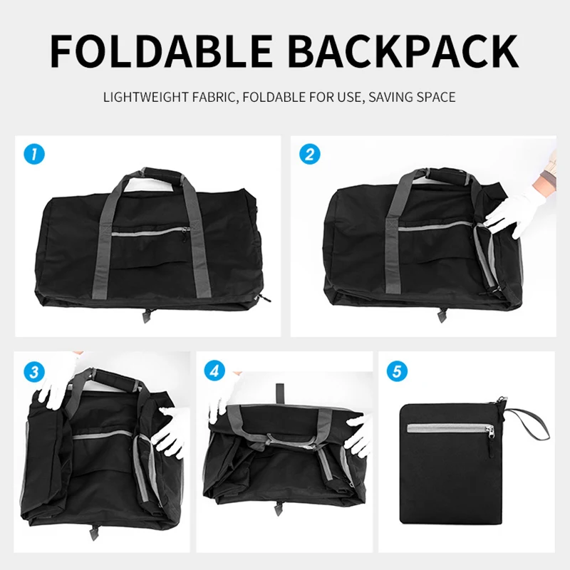 Bolso de viaje plegable, almacenamiento de gran capacidad, bolsa deportiva para entrenamiento físico al aire libre, zapatos independientes, bolsas de lona de bolsillo para acampar - imagen 3
