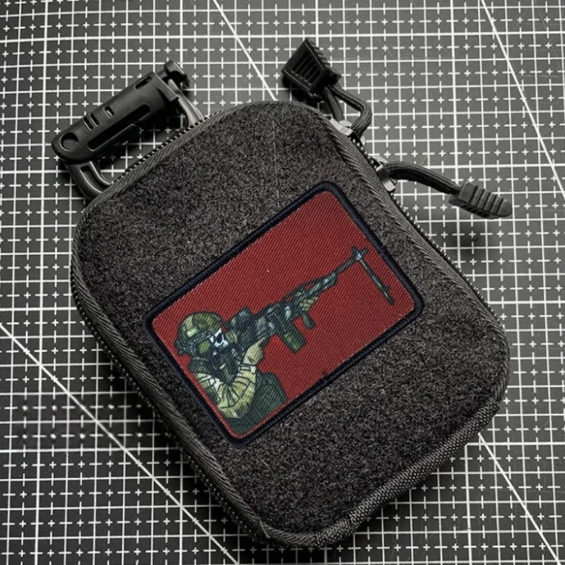 Parche de calavera táctica, insignia de moral militar, gancho de impresión y bucle, mochila, accesorios de decoración de ropa, pegatinas, brazalete - imagen 3