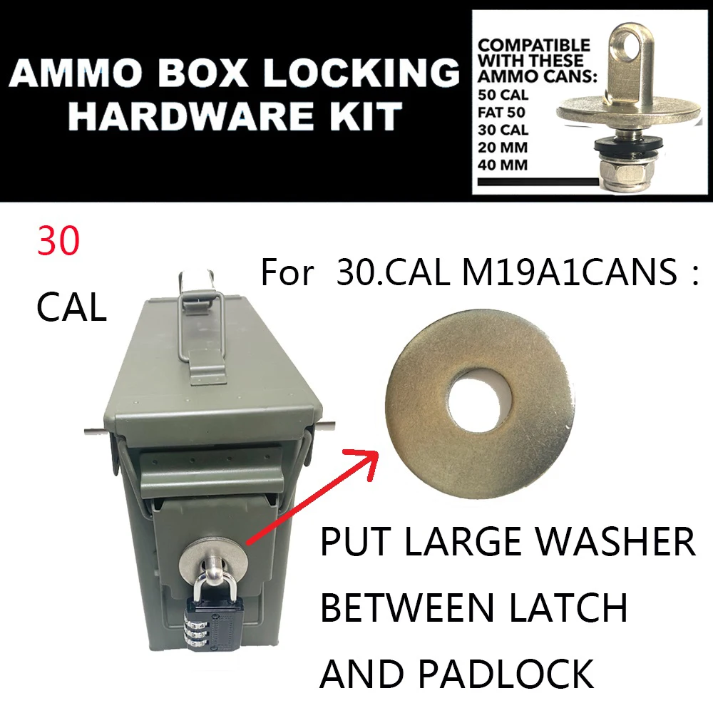 Caja de munición de acero para pistola, Kit de seguridad para pistola de munición, Juego de pernos del ejército militar, almacenamiento de balas de pistola de 40mm, lata de 50 Cal - imagen 4