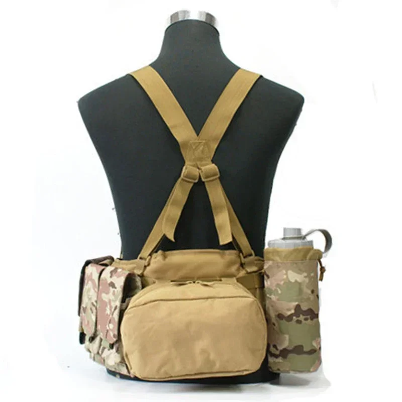 FG atacs-Chaleco táctico Molle con cinturón, faja militar en forma de H con correa para el hombro, chaleco con cinturón ajustable de caza acolchado suave - imagen 2