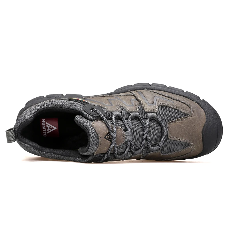 HUMTTO-zapatos de senderismo al aire libre para hombre, botas de invierno impermeables de cuero de vaca, botas tácticas de escalada, zapatos de tobillo, zapatillas de trekking - imagen 2