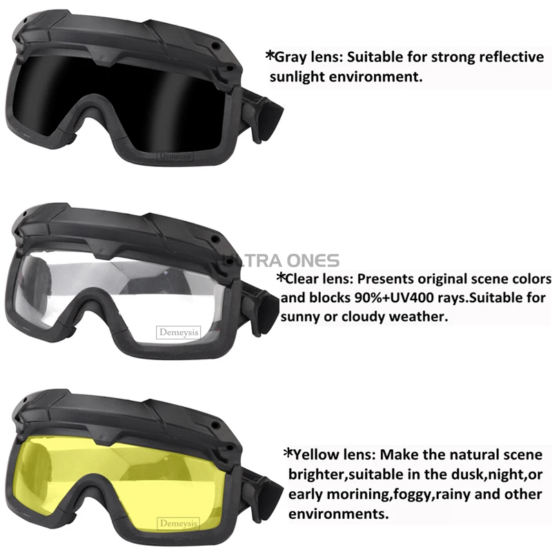 Gafas tácticas para casco rápido CS Airsoft a prueba de viento - imagen 2