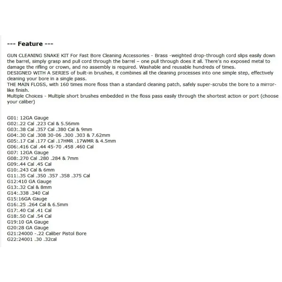 Limpiador de agujeros para pistola, Kit de limpieza de Rifle, cepillo de cuerda de barril de pistola para 12GA 20GA 7mm 9mm.22.22.23.38 5,56mm.308 7,62mm.44.45cal - imagen 3