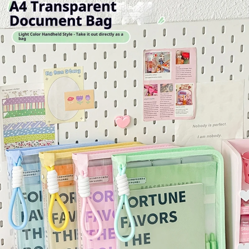 Estuche organizador documentos tapa dura plástico transparente con portapapeles y bolsa archivo impermeable con