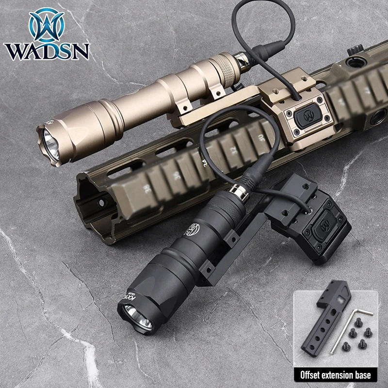 Linterna de montaje lateral WADSN M300 M600 Surefir Scout luz UN Modbutton interruptor de presión SF enchufe Base de Metal izquierda/derecha Offset