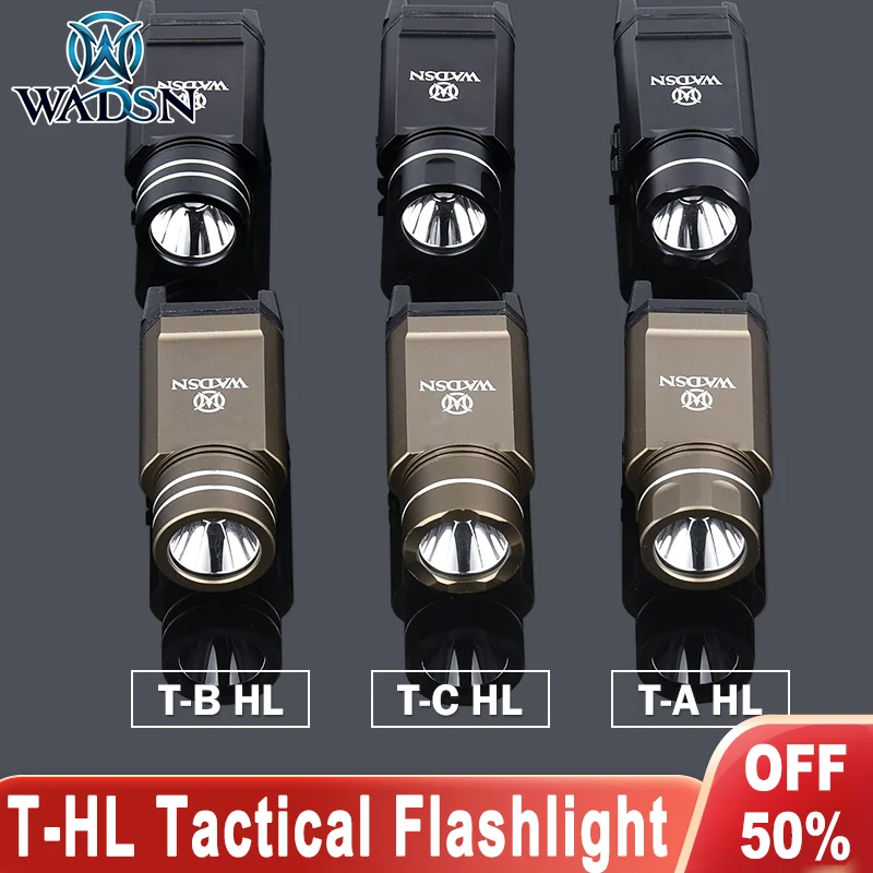 WADSN T-HL TR7 TR9 pistola Scout Light Weapo n luz blanca estroboscópica linterna táctica para pistola Gloc 17 19 accesorio Airsoft