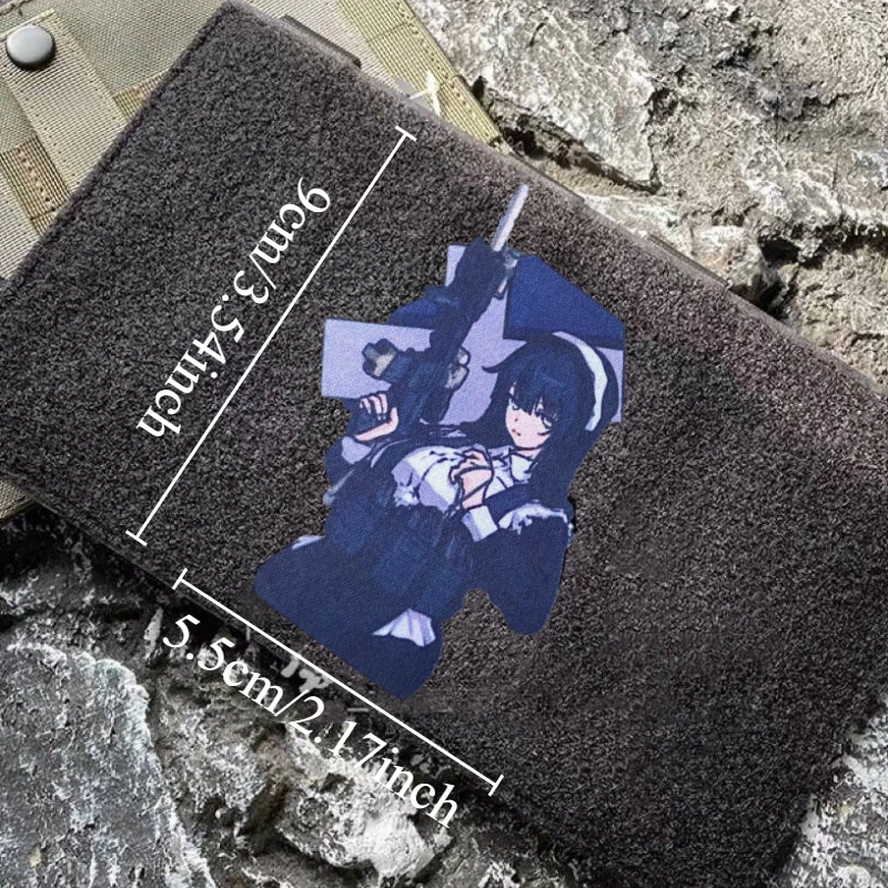 Parche de Chica de Anime, tácticas militares, insignia con estampado de moral, brazalete, gancho y bucle, mochila, ropa, accesorios decorativos, pegatina, brazalete - imagen 4