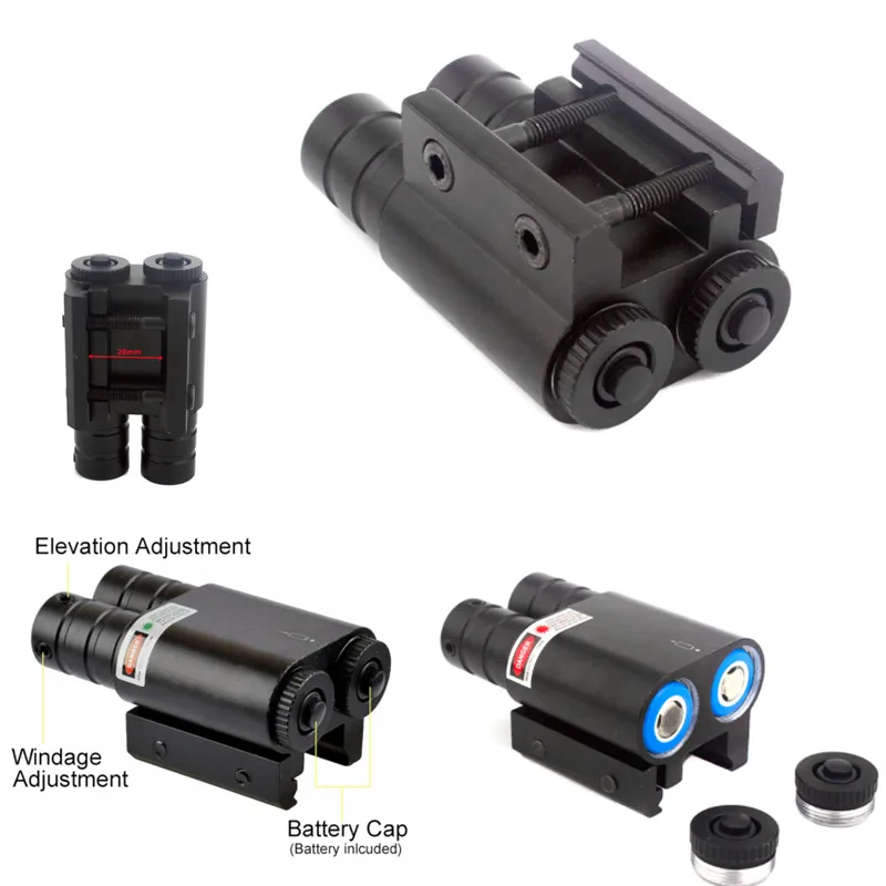 Mini linterna láser portátil roja/verde, Combo de luz láser táctica para caza, montaje en riel de 20mm - imagen 2