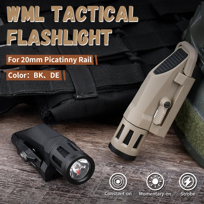 WADSN WML GEN2 táctico Airsoft LED linterna estroboscópica casco arma caza luz iluminación exterior ajuste 20mm Rail 400 lúmenes - imagen 2