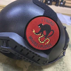 Parches tácticos I Tread Where Please Cat & Snake para ropa, parche de gancho y bucle, insignia militar, brazalete, pegatinas de decoración para mochila