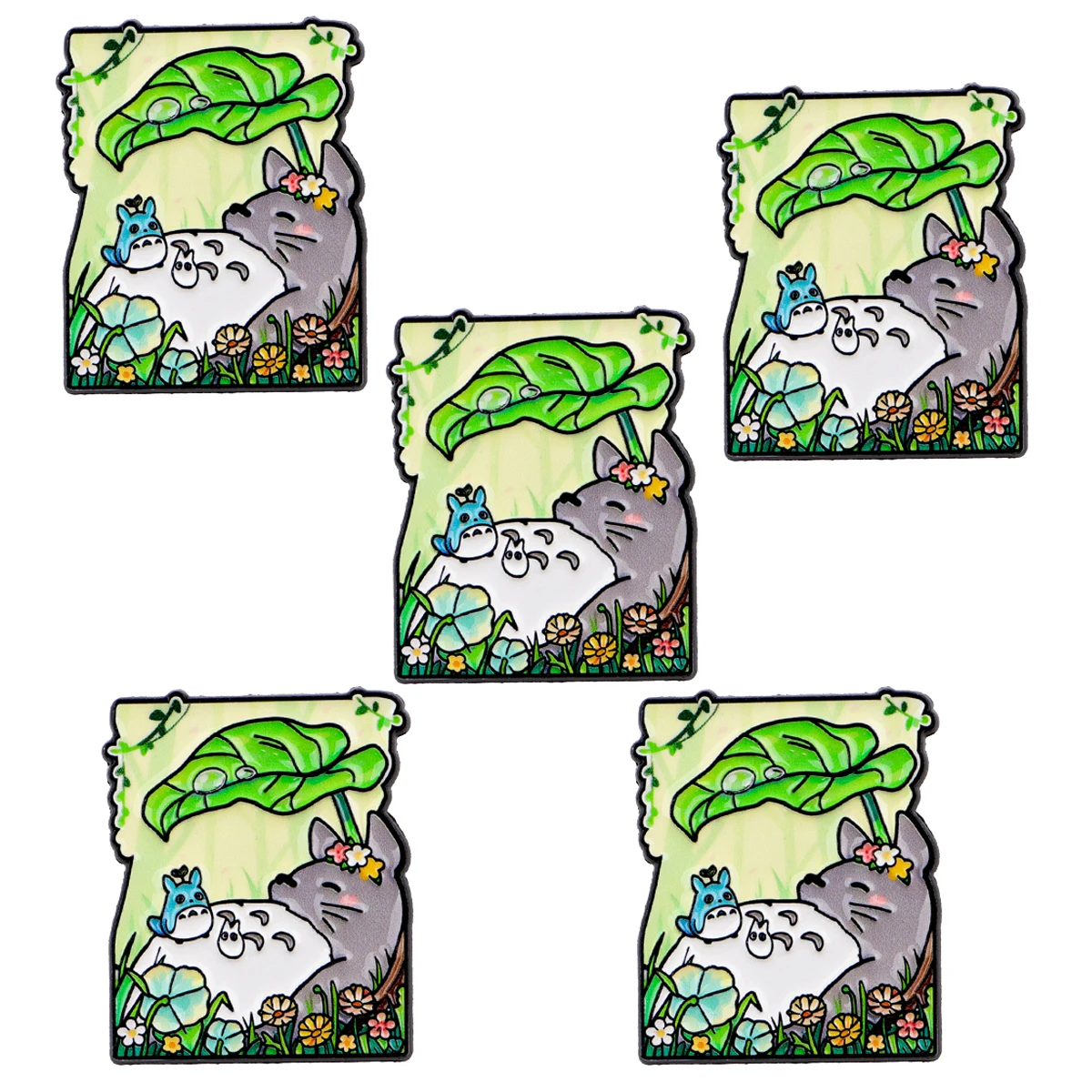 Pin esmaltado de gato para solapa, conjunto de broche de dibujos animados de Anime, decoración de ropa, alfileres de Metal, mochila, sombrero, insignia, accesorios, 5 uds.