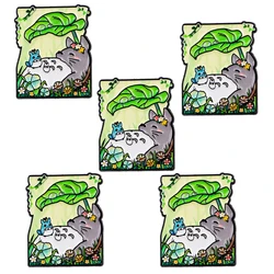 Pin esmaltado de gato para solapa, conjunto de broche de dibujos animados de Anime, decoración de ropa, alfileres de Metal, mochila, sombrero, insignia, accesorios, 5 uds.