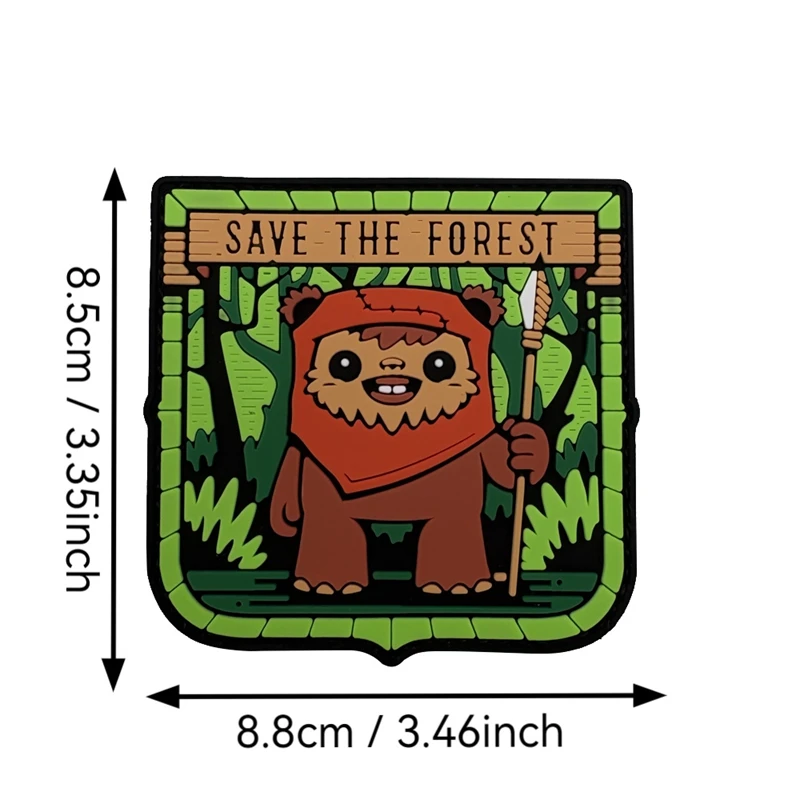 SAVE THE FOREST Parches de gancho y bucle Capítulo de moral de goma suave de PVC, parche de insignia diy para mochila de ropa al aire libre - imagen 3