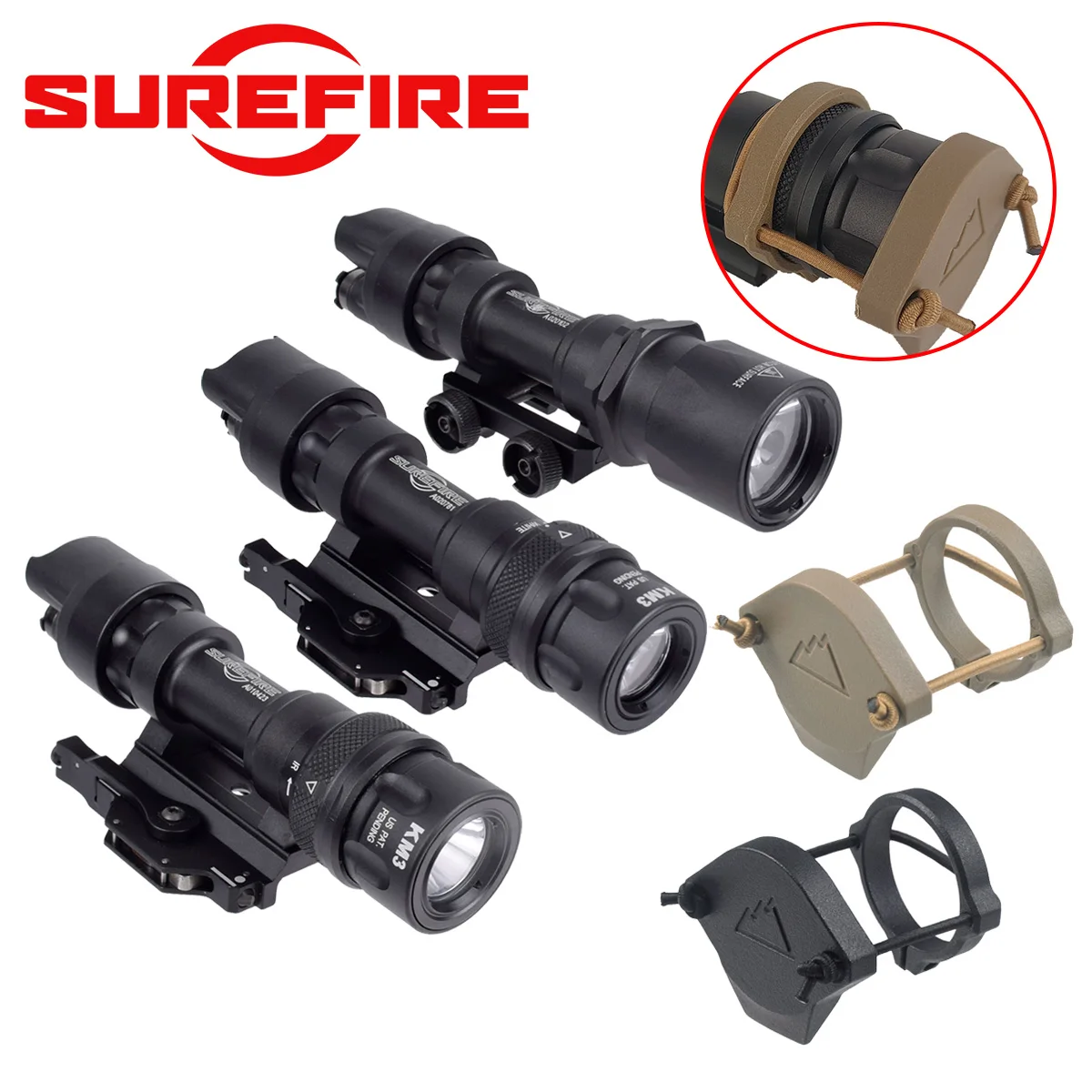 Surefire M951 M952 M952V IR LED linterna blanca M600 M300 luz exploradora de Metal táctica Airsoft Rifle linterna caza riel de 20mm - imagen 5