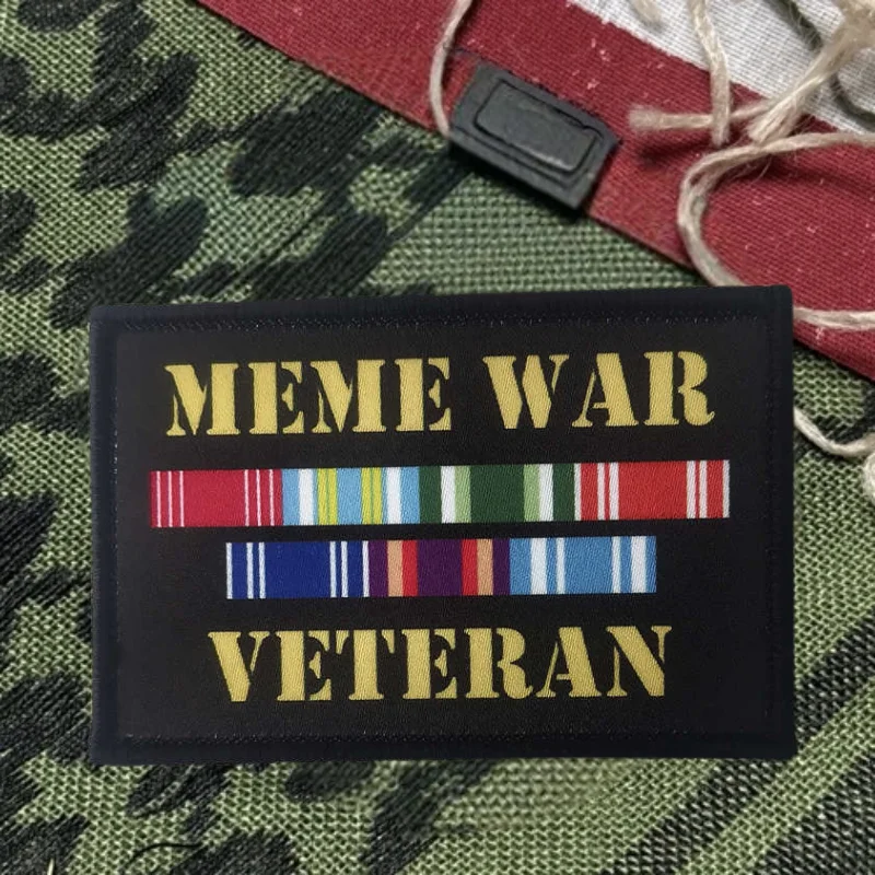 Parche estampado de veterano de guerra Meme, chaleco táctico, sombreros con gancho y bucle, insignia de moral, mochila, pegatina decorativa, parches para brazalete para ropa