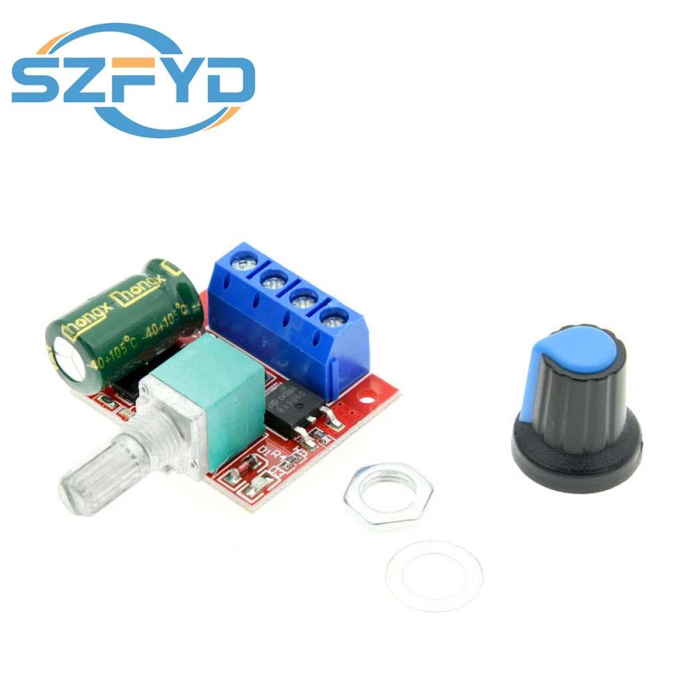 Mini controlador de velocidad motor DC PWM 12V 90W regulable - imagen 3