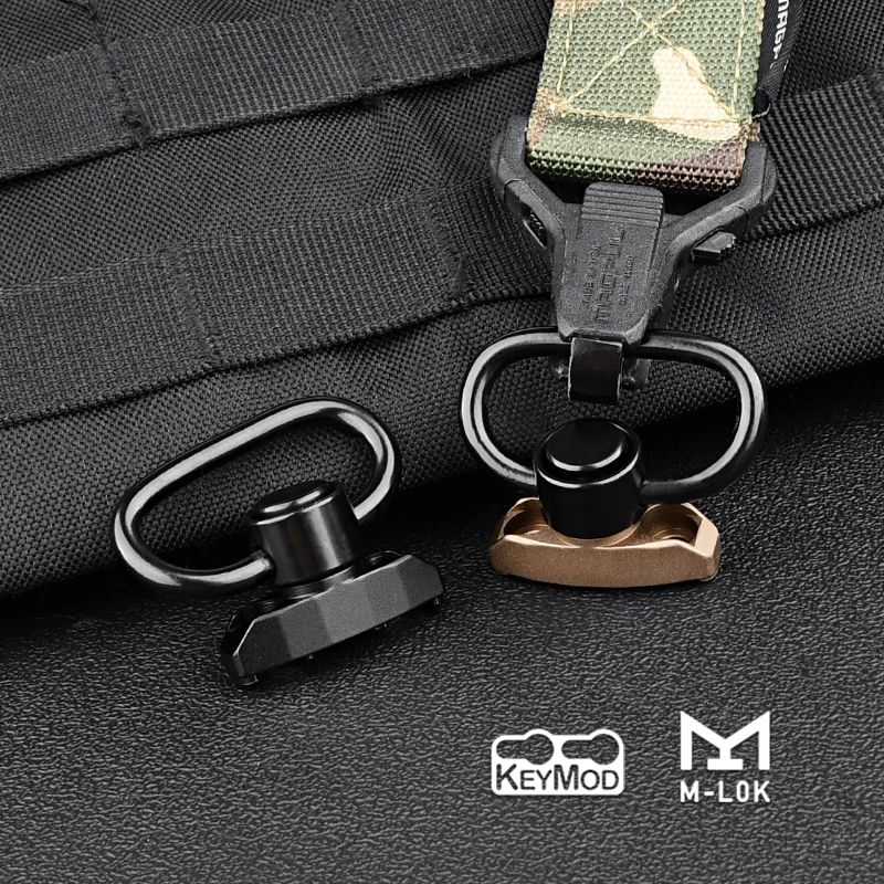 Adaptador de montaje de perno de eslinga QD de Metal táctico, Base de montaje, hebilla de correa giratoria, accesorios de botón de liberación rápida, ajuste M-LOK Keymod - imagen 3