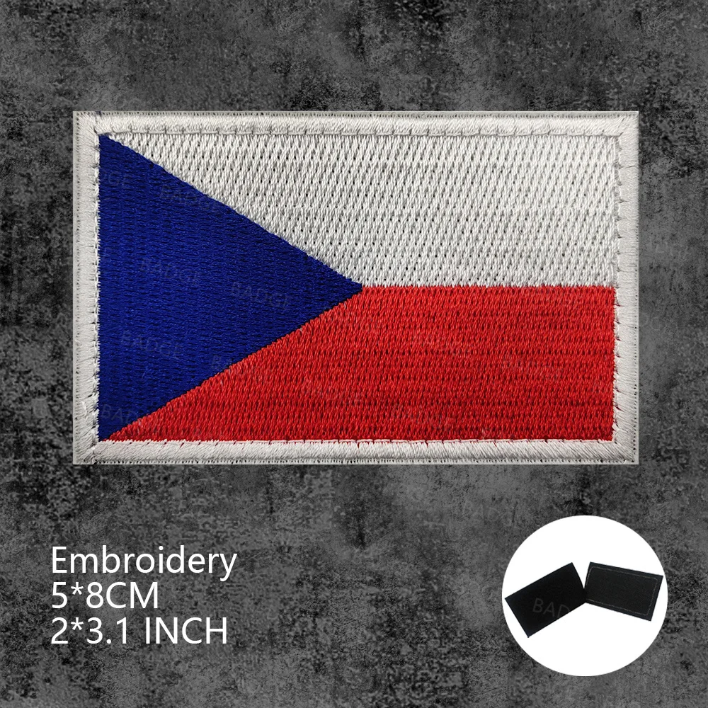 Parches de bandera de República Checa, brazalete bordado de gancho y bucle, parche táctico reflectante para mochilas, sombrero, ropa, chaquetas - imagen 5