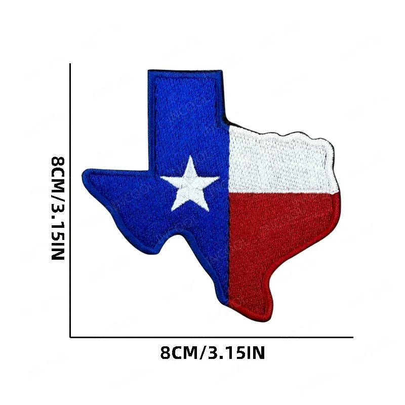 Parches bordados completos de la bandera del Estado de Texas, California, TX, estrella solitaria, apliques de goma de PVC, insignias de decoración táctica para ropa - imagen 5