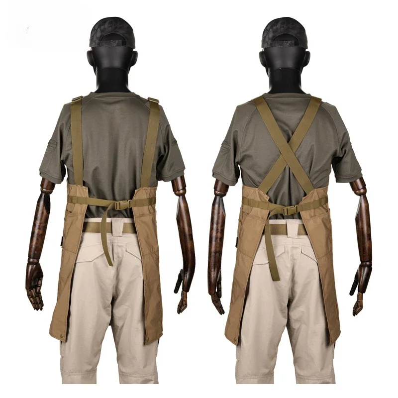 Chaleco táctico para hombre y mujer, delantal de trabajo de camuflaje con 12 bolsillos, accesorios de ropa para exteriores, Camping, Picnic, jardín, resistente al desgaste - imagen 5