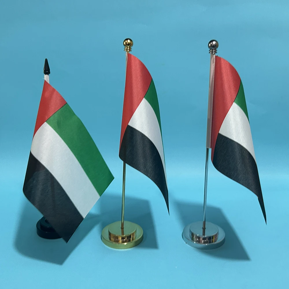 Bandera de escritorio de la oficina SKY FLAG, bandera de los Emiratos Árabes Unidos, 14x21cm, poliéster, bandera nacional de los Emiratos Árabes Unidos, bandera de país, adornos de escritorio, banderas - imagen 2