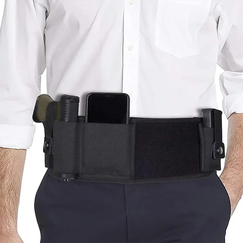 Funda para exteriores, funda táctica oculta multifuncional para caza, Material de buceo Universal izquierdo y derecho, bolsa para pistola ajustable - imagen 3