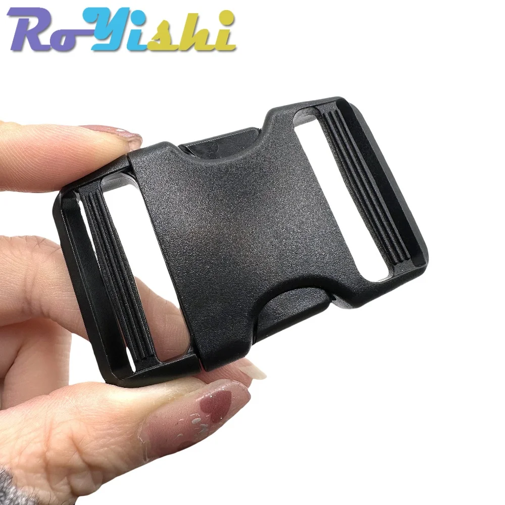 2 unids/pack de plástico negro hebilla ajustable de doble vía Clips de mochila duraderos para sujetador de correa - imagen 5