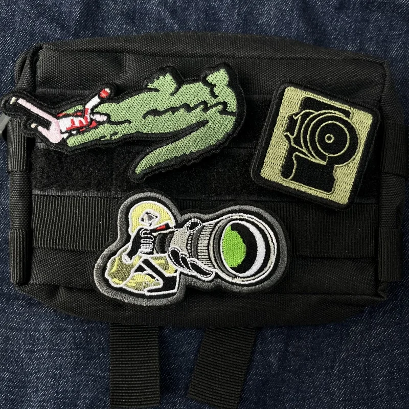 Parches bordados de cocodrilo para morder, pegatina de brazalete salvaje de aventura al aire libre, insignia de moral para ropa, aplique de mochila - imagen 2