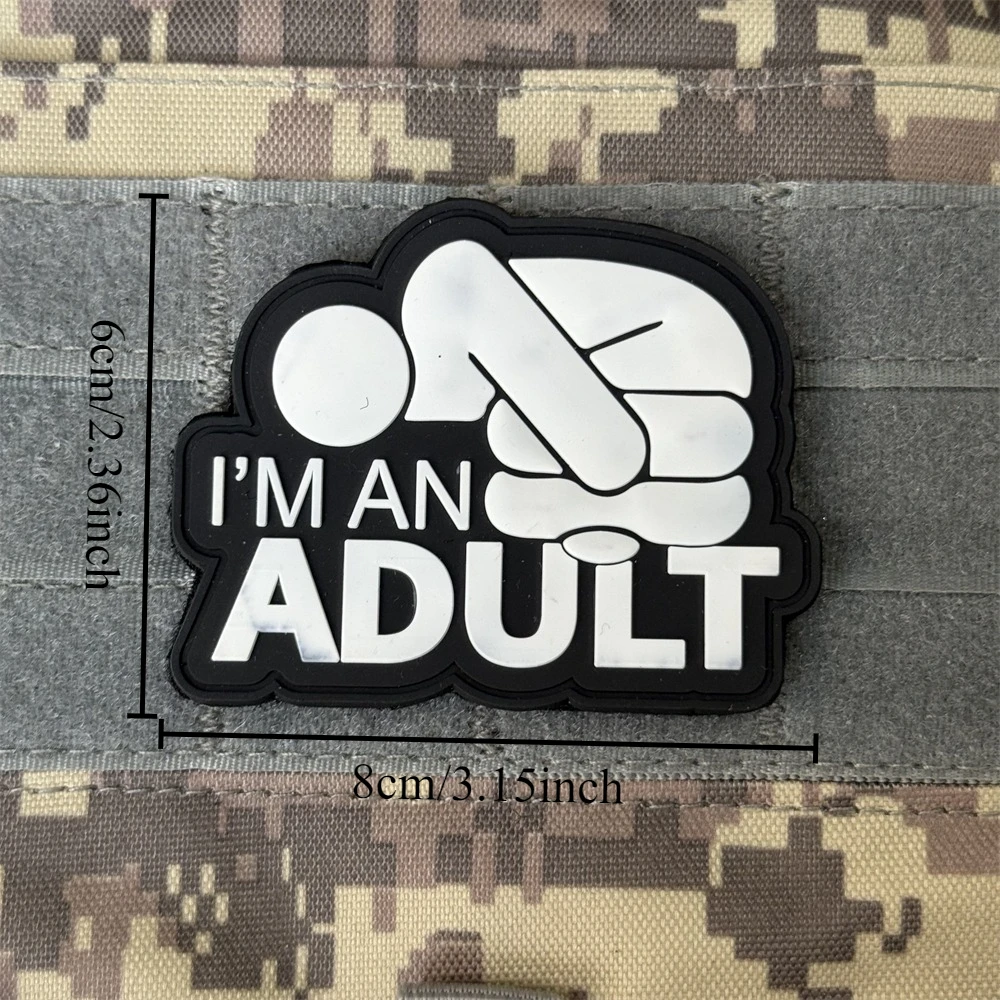Estoy un parche para adultos, moral militar táctica, apliques personalizados del ejército, parches de gancho y bucle de PVC 3D para ropa, pegatina para mochila - imagen 2