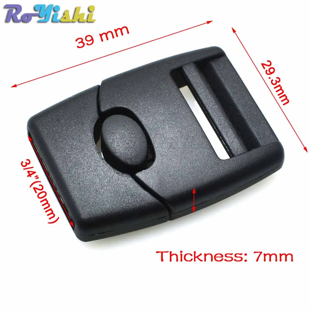 2 unids/pack 3/4 "(20mm) correas hebilla de liberación central de plástico para bolsos correas de mochila cinturones - imagen 2