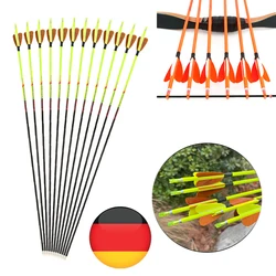 12 Uds tiro con arco Spine500 flecha de carbono puro paletas de plumas de pavo rectitud +/- 0,006 "arco compuesto recurvo objetivo de tiro de caza