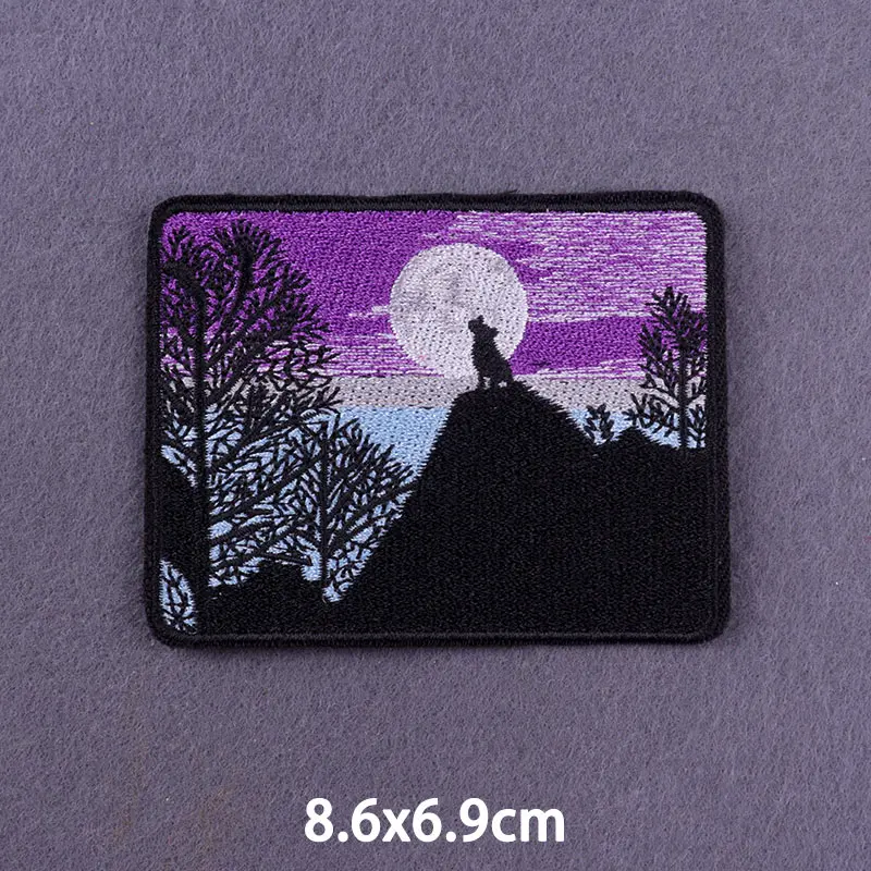 Parches de lobo DIY, parche bordado de ballena para exteriores, insignias para ropa, parche para planchar para ropa, bolsa, apliques, decoración - imagen 3