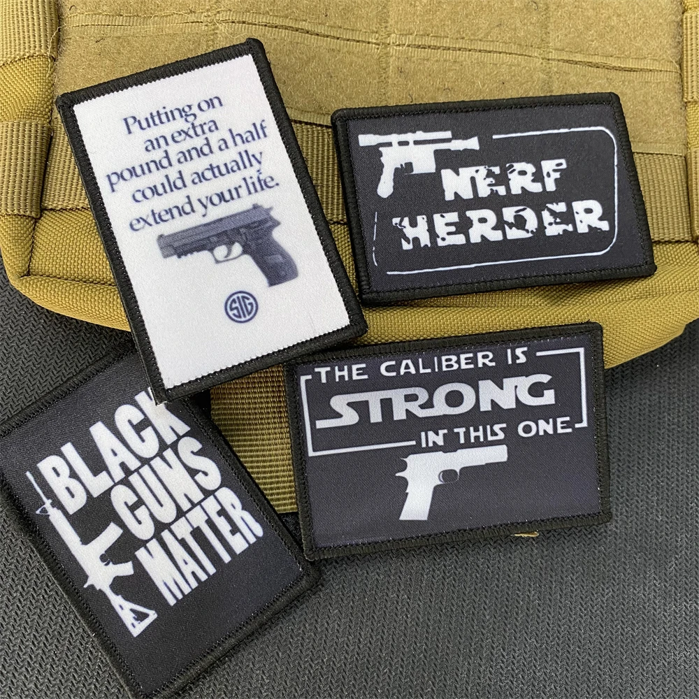 Sig Sauer-insignia de moral, Parche de Nerf Herder, ejército militar, pistola táctica divertida de gancho y bucle, accesorios de mochila personalizados, pegatinas - imagen 2