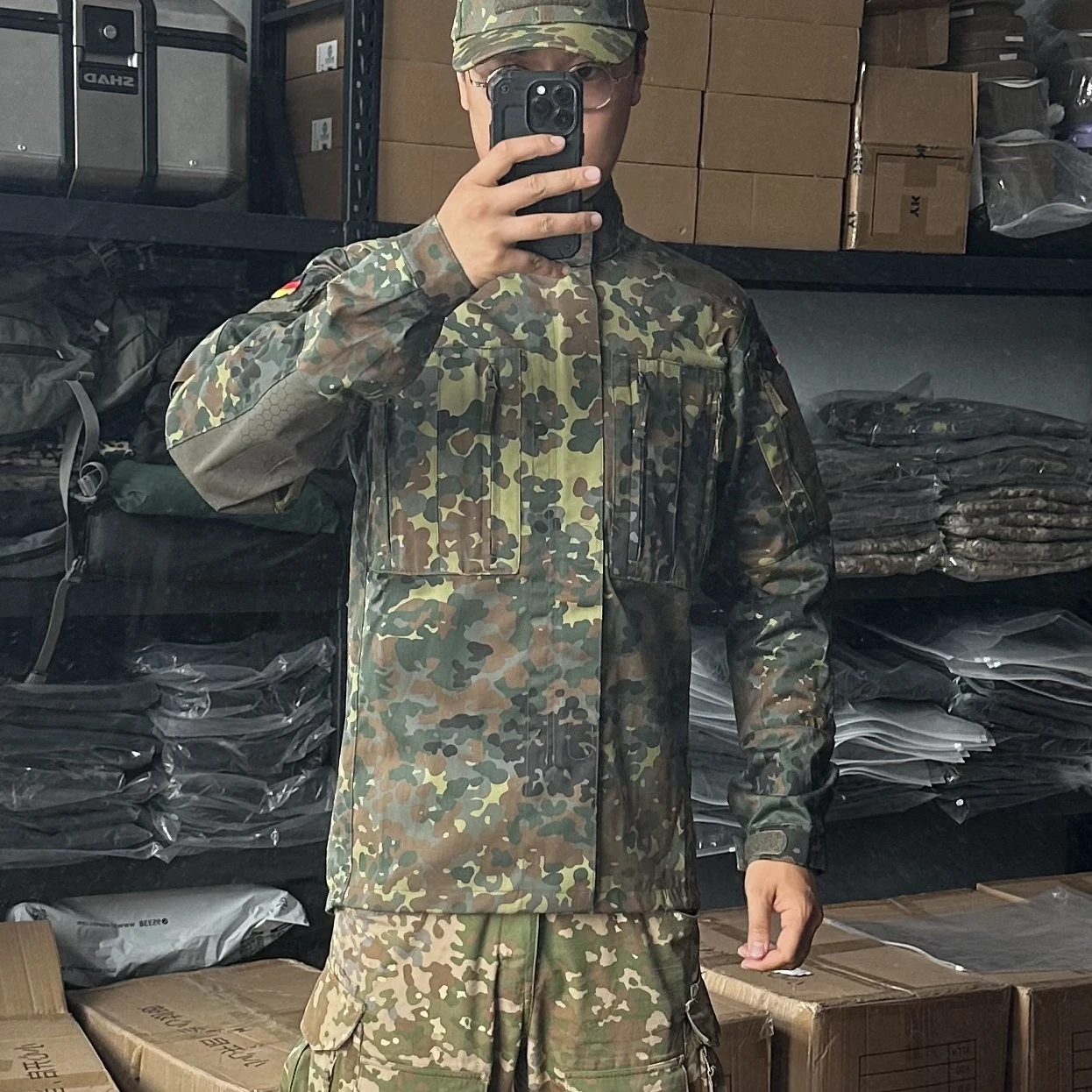 Uniforme base alemán KSK, chaqueta de combate de camuflaje para todo terreno, punto alemán/Flecktarn, chaqueta de entrenamiento de caza - imagen 4