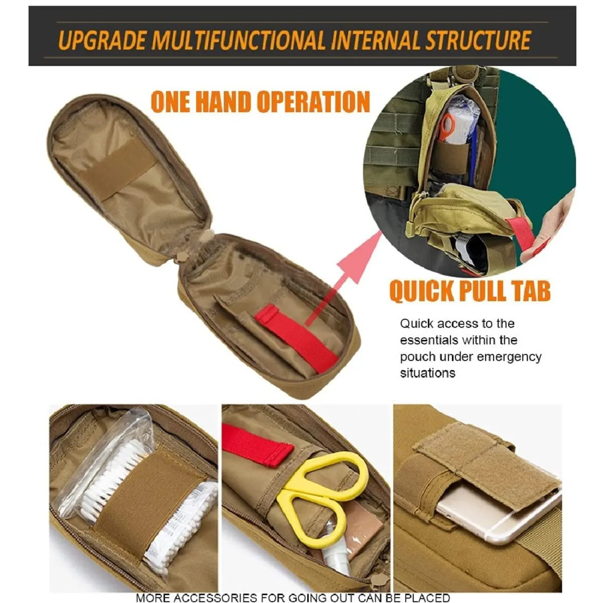 Kit táctico de primeros auxilios EMT bolsa con torniquete tijeras vendaje para emergencia IFAK Trauma Combat - imagen 3