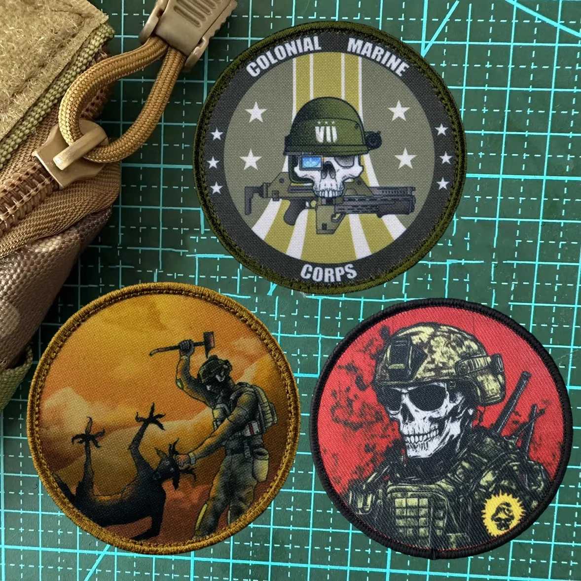 Insignia de moral del Cuerpo de Marines Colonial, parche impreso, Dispute, brazalete táctico militar con gancho y bucle, mochila con calavera, pegatinas para sombrero