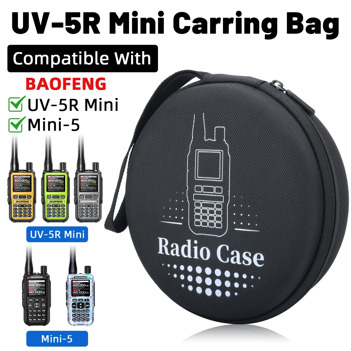 ABBREE Funda táctica para walkie talkie UV-5R MINI camping caza