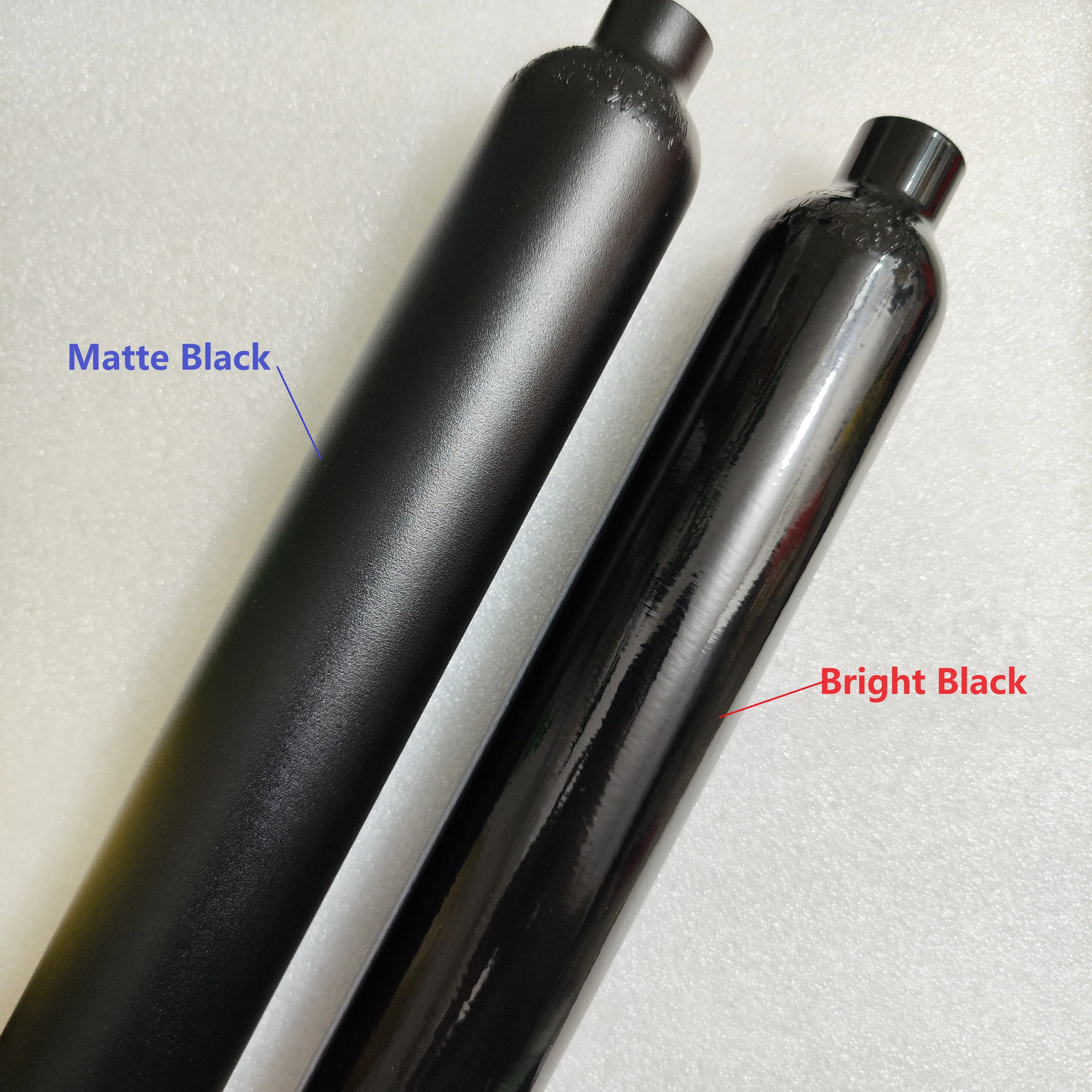 Botella de aluminio plana negra mate de 0,38l, 50mm de diámetro exterior, 5/8 "-18 UNF, botella de tanque de rosca de entrada, tanque de 20Mpa 4500psi para buceo cilíndrico - imagen 4